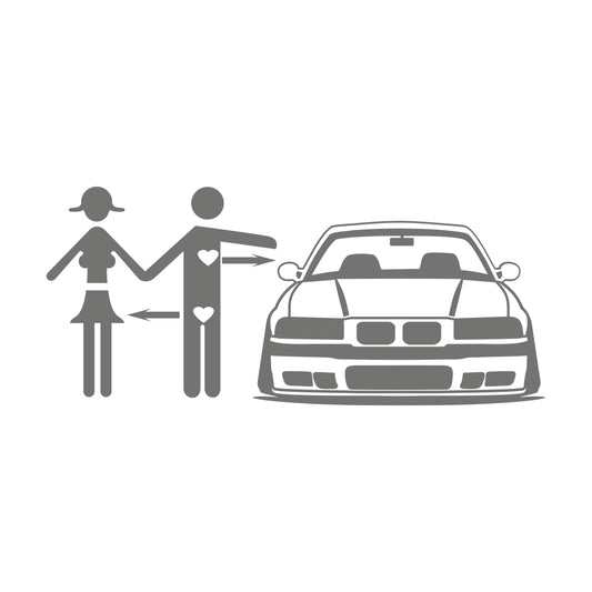 bmw e36 love – 17 cm Autofolie Sticker