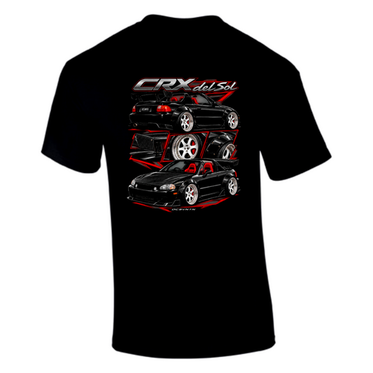 CP-259 CRX del Sol Widebody Carbon T-Shirt Schwarz