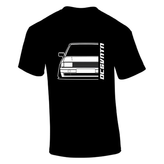 VW Polo 86C 2F G40 BJ 1991 T-Shirt Vorderseite mit Schriftzug, schwarzes Car Shirt Design