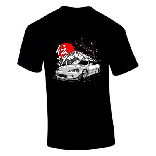 CP-062 Honda Civic EG Pandem Fuji T-Shirt Schwarz