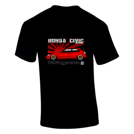CP-061 Honda Civic EK EJ Japan T-Shirt Schwarz